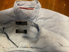 Lot of 7 Blue Oxford Uniform Short Sleeve Shirts Sz 14-18