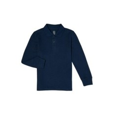 Wonder Nation Polo Shirt Boys Size XL Navy School Uniform Long Sleeve –i9–