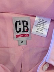 Classberry Kids Uniform long sleeve button up shirt Pink size 6