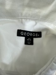 George Boys Cotton Blend White Long Sleeve Collar Oxford School Uniform Shirt L