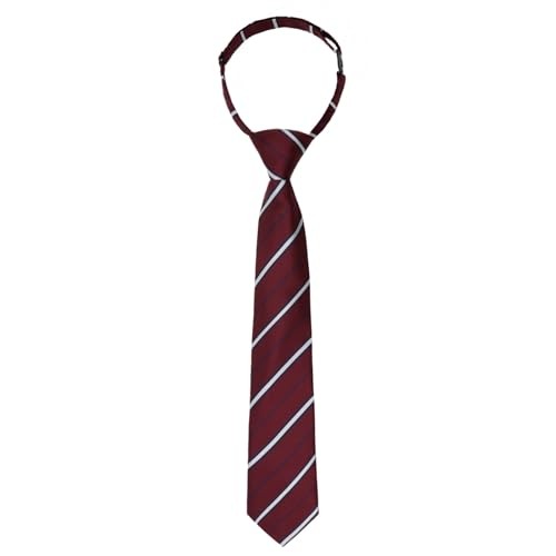 Boys Tie Pre-tied Clip on Ties for Boy Adjustable School Kids Burgundy Striped