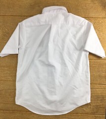 Lands End Boys Shirt Size 12 White Short Sleeve Polo Unidos Dual Language School