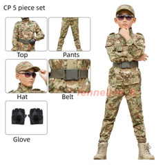 Children’s Camouflage Suit Special Forces Military Training Uniform with Helmet