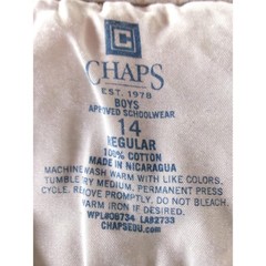 Chaps Pants Boys 14 Regular Khaki Pleated Classic Preppy Approved Schoolwear