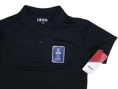 Izod Little Boys Size 6 School Uniform Polo Shirt NWT Black Moisture Wicking
