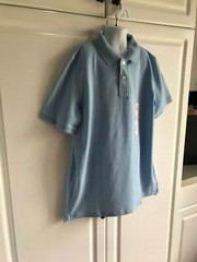 2-NEW Boys Cat & Jack Uniform/Dress Shirts XL 16 Light Blue Collar Short Sleeve