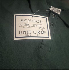 Kids Size 6 Green Short Sleeve Polo New With Tags School Uniform Classic Brand