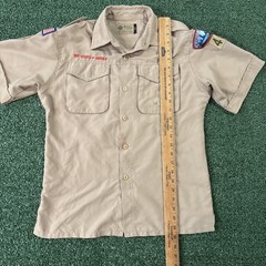 Vintage Boy Scouts of America Button Shirt Youth XL Uniform Patches Outdoors