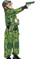 Special Forces Army Costume Child Sz L Camo Military Tactical Uniform Halloween