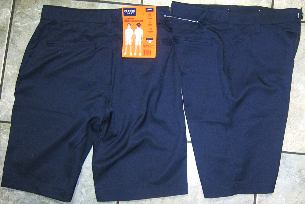 NWT – Lot 2-pk Boys Sz 14 French Toast Uniform Stretch Performance Navy Shorts