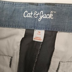 CAT & JACK BOYS Gray SCHOOL UNIFORM SHORT SZ 16 length 20In