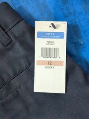 Tommy Hilfiger School Uniform Pants Boys 12 Husky Navy Twill Cotton Mid Rise