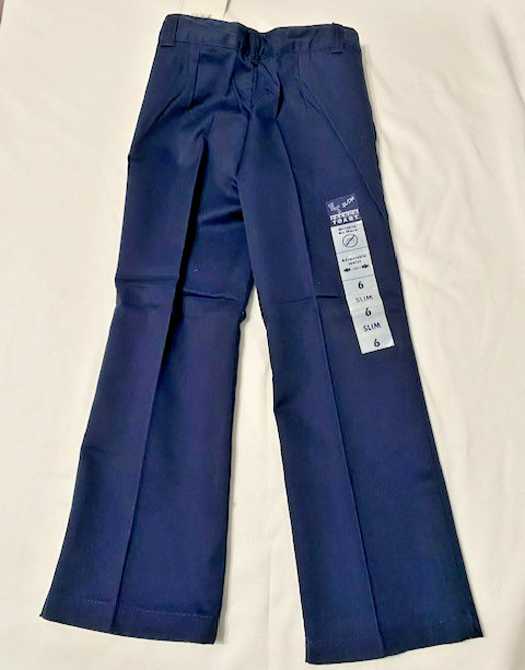 French Toast Boys School Uniform Pants 2 Pair Size 6 Navy Slim 20 1/2″ Waist