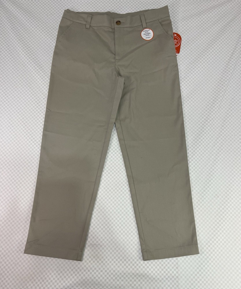 Wonder Nation School Uniform Chino Pants Boys Khaki Stretch Husky Size 10 🆕