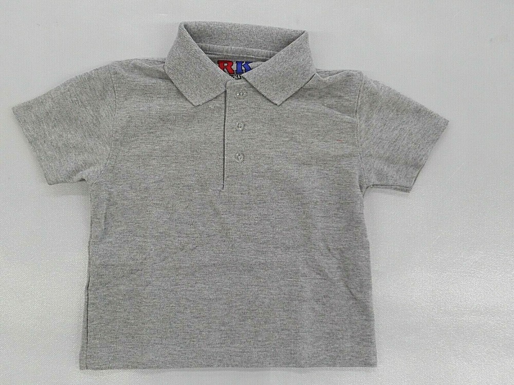 Boys R/K Gray Uniform/Casual Short Sleeve Polo Shirt Size XXXSmall (3/4)