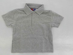 Boys R/K Gray Uniform/Casual Short Sleeve Polo Shirt Size XXXSmall (3/4)