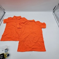 Authentic Galaxy by Harvic School Uniforms Orange Short Sleeve Polo Shirt Size 4