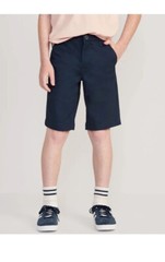 Old Navy Boys 20 Plus Blue Built-In Flex Twill Straight Uniform At Knee Shorts