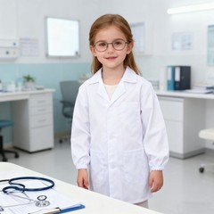 Kids Lab Coat Science Scientist Role Play Costume Children’s White