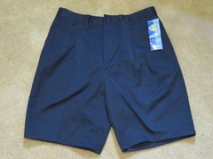 New Boy’s Award School Uniform Navy Blue Khaki Shorts Pleated Front Size 18