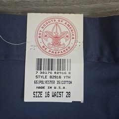 Vintage Boy Scouts of America BSA CUB Uniform Blue Pants Size 16 Waist 28 28×34