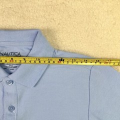 Nautica Boys Big School Uniform Short Sleeve Polo Shirt Button Closure Pique