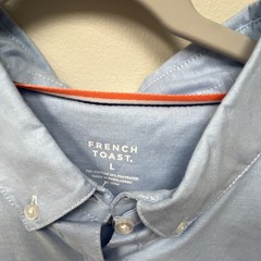 French Toast Boys Uniform Shirt Blue L Short Sleeve Button-Down Collar