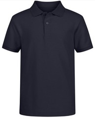 Nautica Little Boys Uniform Stretch Double Piqué Polo Shirt Navy Large (6) NWT