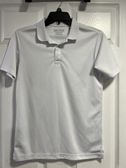 Nautica Boys Uniform Short Sleeve Performance – White ~ Size L (14/16)