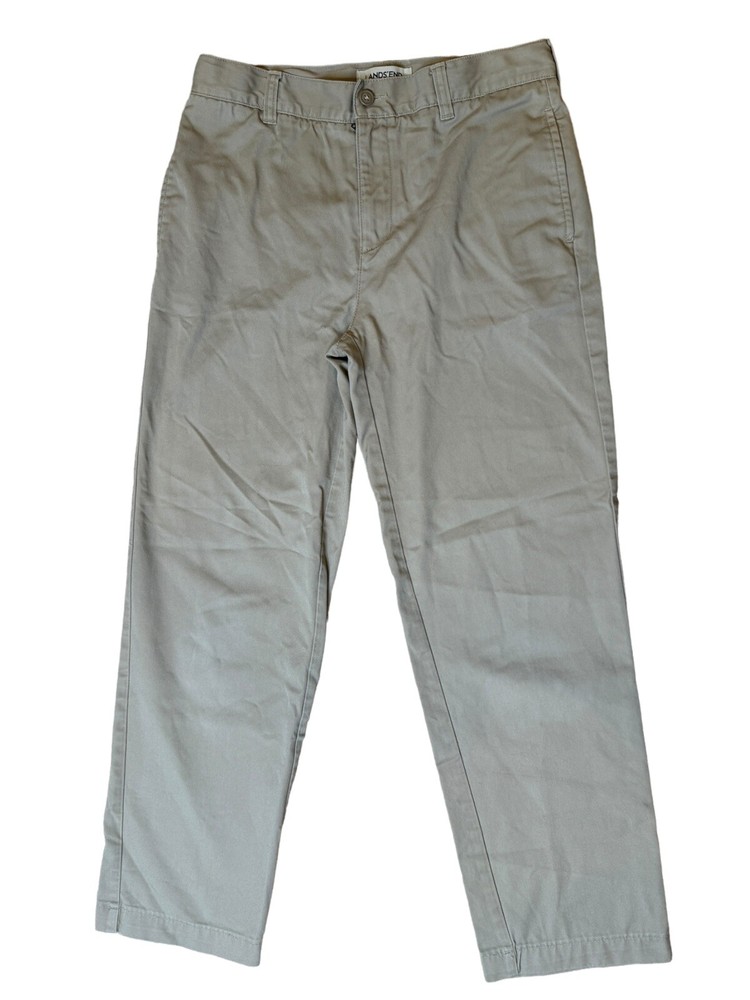 Lands’ End Boy’s Khaki Chino Uniform Pants Size 16 GUC