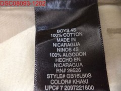 NWOT – Small Stain, Gegrge Boys’ Khaki Adjustable Waist Uniform Pants, Size 4S