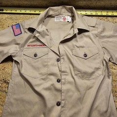 Boy Scouts Shirt Boys Uniform Youth Medium Boys Medium Long Sleeve Vintage L 14