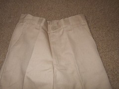 Real School Uniform Boys Khaki Pants Sz 5 Flat Front Pockets Adjustable Waist
