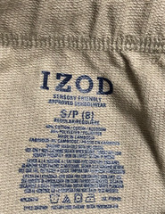 Izod Sensory Friendly Gender Free Khaki Pants Tag Less Super Soft Fabric Size 8