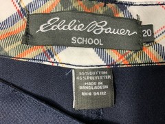 Eddie Bauer School Pants Uniform Girls Navy Blue 2 Pockets Size 20