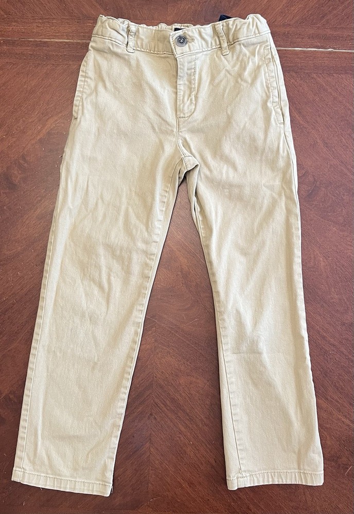 Boys Khaki Beige School Uniform Pants Adj Waist Size 6 The Children’s Place