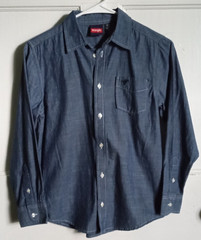 Boys Wrangler Blue Size Large 10-12 Long Sleeve Dress shirt