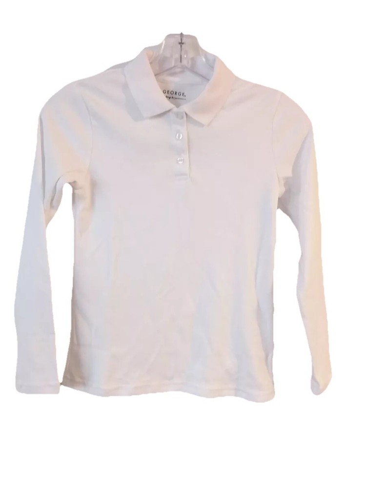 George t-shirt Uniform school Shirt Top unisex M 7/8 regular long sleeve