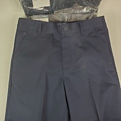 X4 Lot French Toast RELAXED Fit Twill Navy Blue School Uniform Pants Sz 12 Husky