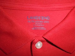 LAND’S END Boys size XL (18H-20H) or 15-16 years Cute RED Polo-SCHOOL