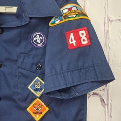 Boy Scouts of America Youth Large Navy Blue Uniform Shirt Patches 84093 USA Made