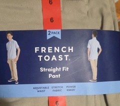 NWT French Toast Boys Size 6 Straight Fit School Uniform Pants Khaki & Navy 4 Ct