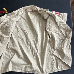 VTG BSA Boys Youth LG Uniform Shirt Tan East Texas. Patches, Pins