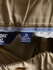 Lands End Uniform Pants Boy Plus 20 Pull On Khaki Pleated School wear Oeko-Tex