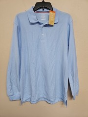NWT FRENCH TOAST Boy’s Uniform T-Shirt Long Sleeve Cotton Blend Blue.Size XL