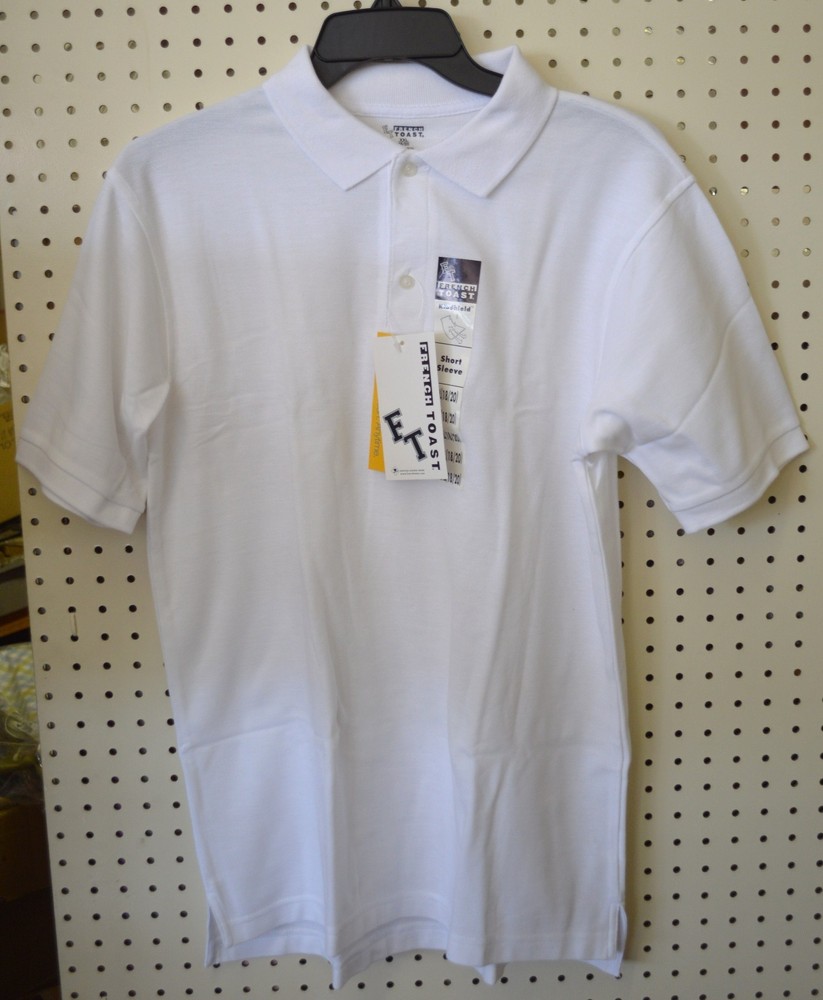French TOAST POLO Shirt White XXL 18-20 Short Sleeve UNIFORM Tail Boy NEW