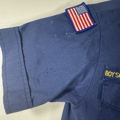 Boy Scouts BSA Cub Scouts Shirt Youth Medium Navy Short Sleeve Uniform Damaged