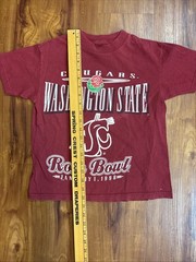 Vtg 90s WASHINGTON STATE COUGARS Football 1998 ROSE BOWL T-Shirt Youth. No Tag