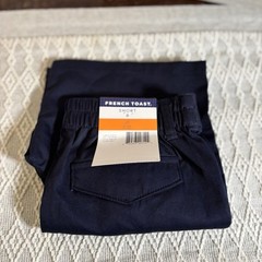 French Toast Boys’ Flat Front Stretch Twill Short. Navy Size 8. Uniform shorts.