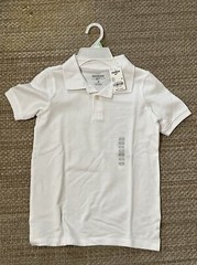 NEW Oshkosh Boys Size 8 School Uniform Polo Style Shirt Short Sleeve White